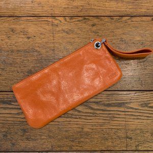 HOBO Leather Orange Clutch Wristlet